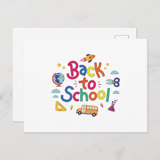 Carte Postale Retour à l'école (Devant / Derrière)