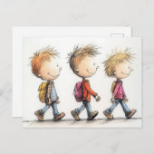 Carte Postale Retour à l'école (Devant / Derrière)