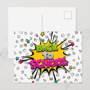 Carte Postale Retour à l'école Comic Pop Art