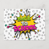 Carte Postale Retour à l'école Comic Pop Art (Devant)