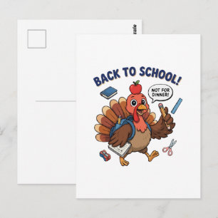 Carte Postale Retour à l'école drôle design de dindon