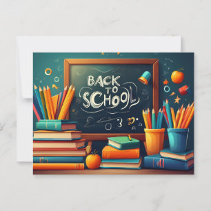 Carte Postale Retour à l'école Enseignant Bienvenue Books Blackb
