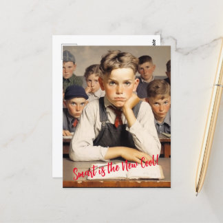 Carte Postale Retour à l'école Norman Rockwell dessin style