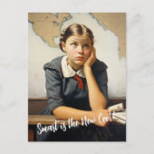 Carte Postale Retour à l'école Norman Rockwell dessin style (Devant)