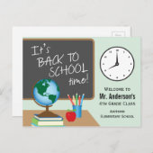 Carte Postale Retour À L'École Professeur Personnalisé (Devant / Derrière)