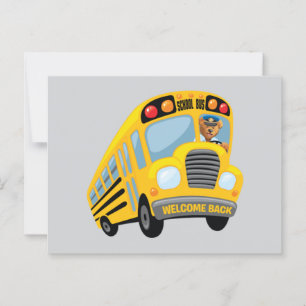 Carte Postale Retour au bus scolaire