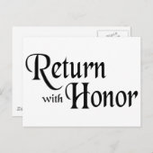 Carte Postale Retour avec honneur (Devant / Derrière)