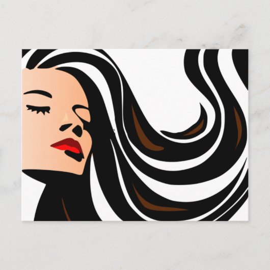 Carte Postale Retourne mes cheveux. (Devant)