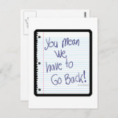 Carte Postale Retourner à l'école (Devant / Derrière)