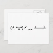 Carte Postale Retourner le tableau Ascii Emoticon (Devant / Derrière)