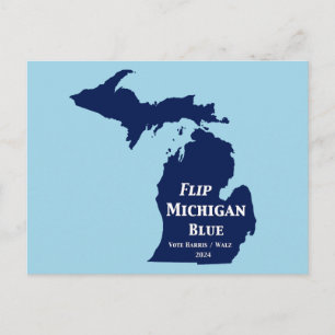 Carte Postale Retournez le Michigan en bleu en 2024