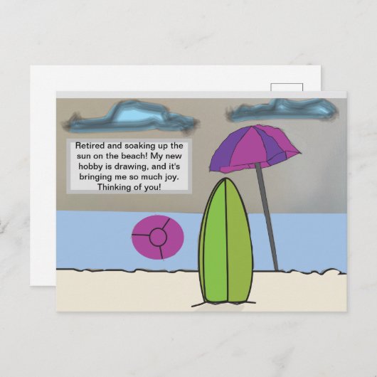 Carte Postale Retraite (Devant / Derrière)