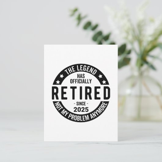Carte Postale Retraité 2025 Plus mon problème - Retraite (Debout devant)