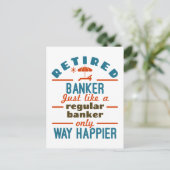 Carte Postale Retraité Banquier Bancaire Retraite Happier (Debout devant)