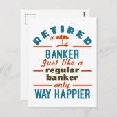 Carte Postale Retraité Banquier Bancaire Retraite Happier (Devant / Derrière)