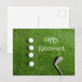 Carte Postale Retraite de golf au golfeur avec balle de golf sur (Devant / Derrière)