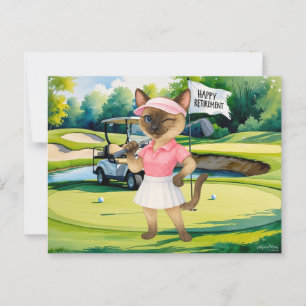 Carte Postale Retraite de golf pour les Amoureux de les chats si