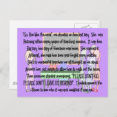 Carte Postale Retraite de l'enseignant "Don't Go" Histoire Cadea (Devant / Derrière)