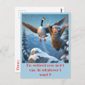 CARTE POSTALE " RETRAITÉ ET HEUREUX " (Devant / Derrière)