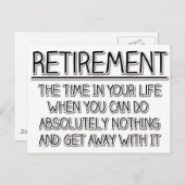 Carte Postale Retraite : Heure de ne faire rien (Devant / Derrière)