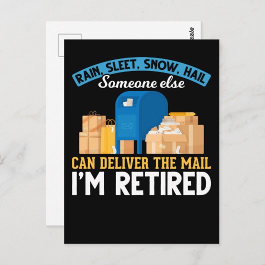 Carte Postale Retraité Mailman Postal Worker Retraité (Devant / Derrière)