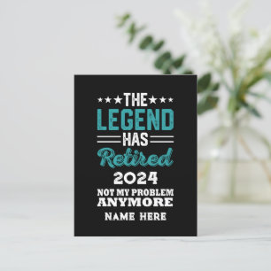Carte Postale Retraite personnalisée La légende a pris sa retrai