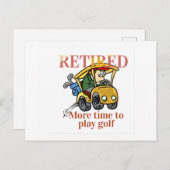 Carte Postale Retraité, plus de temps pour jouer au golf (Devant / Derrière)