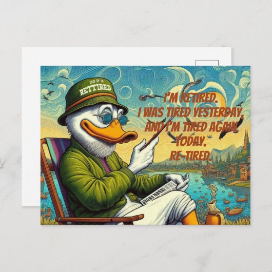 Carte Postale Retraité & Relaxé (Devant / Derrière)