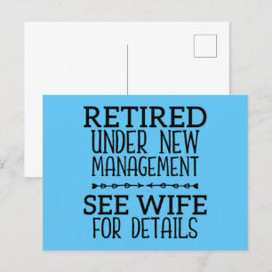 Carte Postale Retraité Sous Nouvelle Gestion Voir Femme Pour Plu