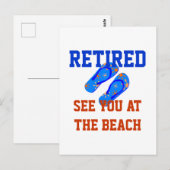 Carte Postale Retraité - Voir à la plage (Devant / Derrière)
