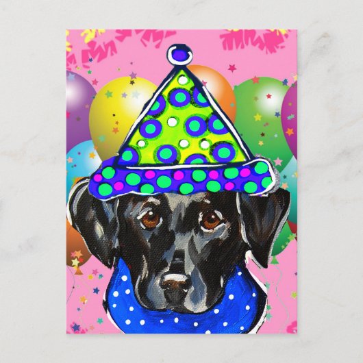 Carte Postale Retriever du Labrador noir (Devant)