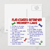 Carte Postale RETRIEVER PLAT COATED Lois de propriété 2 (Devant / Derrière)