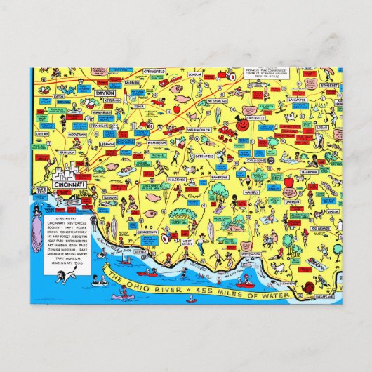 Carte postale Retro 1966 Cincinnati, Ohio (Devant)