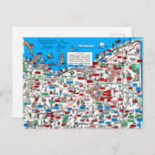 Carte postale Retro 1966 Cleveland, Ohio map (Devant / Derrière)