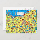 Carte postale Retro 1966 Cleveland, Ohio map (Devant / Derrière)