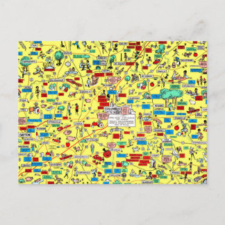 Carte postale Retro 1966 Columbus, Ohio map