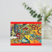 Carte Postale Retro 60s Psychedelic Cycle de vie Cadeaux Vêtemen (Debout devant)