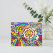 Carte Postale Retro 60s Psychedelic Sunshine Aigle Cadeaux (Debout devant)