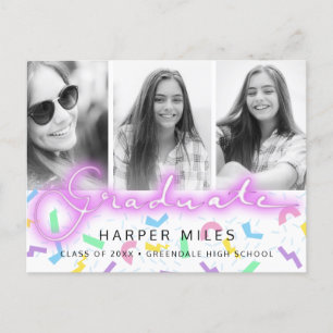 Carte Postale Retro 80s neon pastel graduation 3 photo