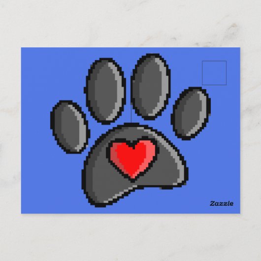 Carte Postale Retro 80s Vidéo Jeu 8 bits Pixel Art Chien Emprein (Dos)