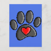 Carte Postale Retro 80s Vidéo Jeu 8 bits Pixel Art Chien Emprein (Devant)