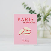 Carte Postale Retro Abstrait Pastel Paris Pink Pastel Travel Art (Debout devant)