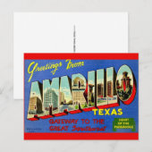 Carte postale rétro Amarillo TX (Devant / Derrière)