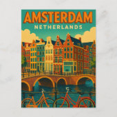 Carte Postale Rétro Amsterdam Pays-Bas (Devant)