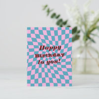 Rétro Années Soixante-dix Checks Déformés Joyeux A