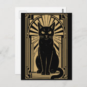 Carte Postale Retro Art Deco Cat (Devant / Derrière)