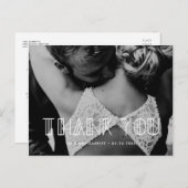 Carte Postale Retro art déco script mariage merci (Devant / Derrière)