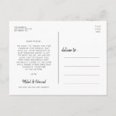 Carte Postale Retro art déco script mariage merci (Dos)