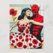 Carte Postale Retro Art Devil Avec Ballet Dancer Robe Populaire (Devant)