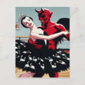 Carte Postale Retro Art Devil Avec Ballet Dancer Swan Dress (Devant)